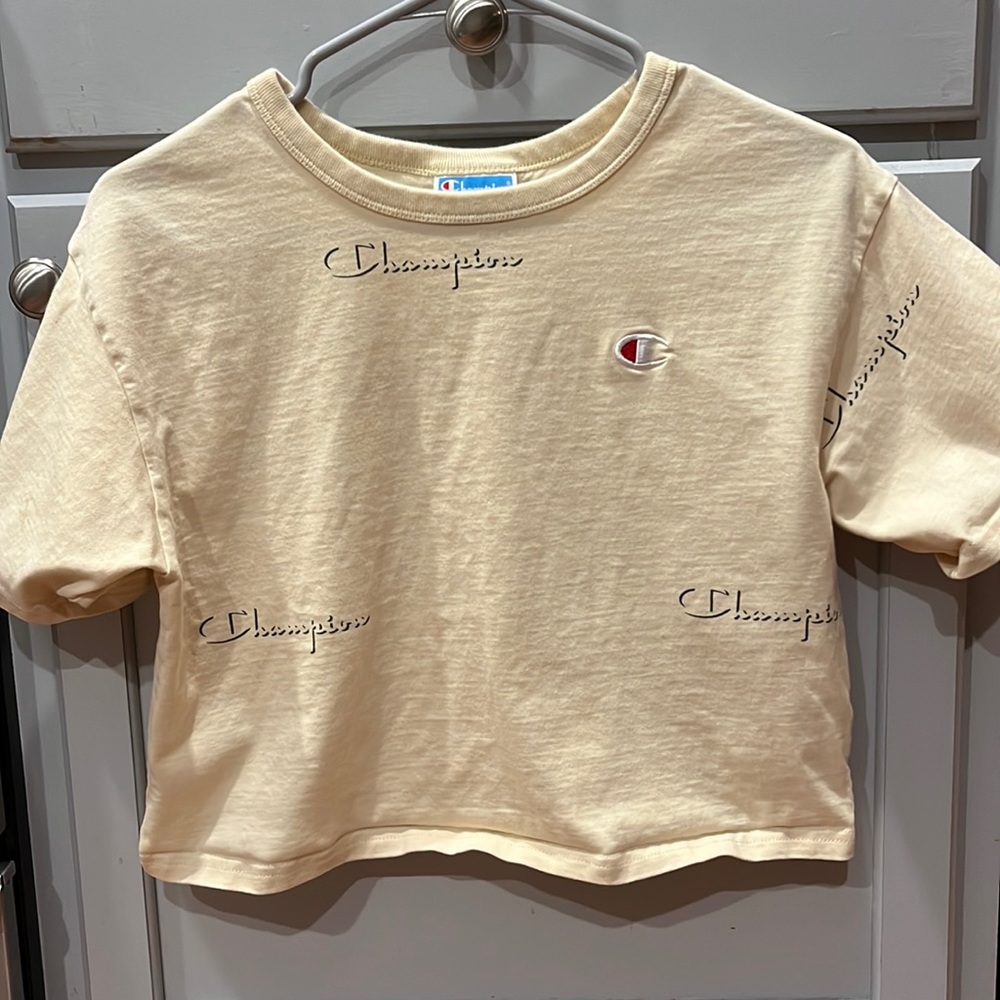 Light Yellow Champion Cropped Tee